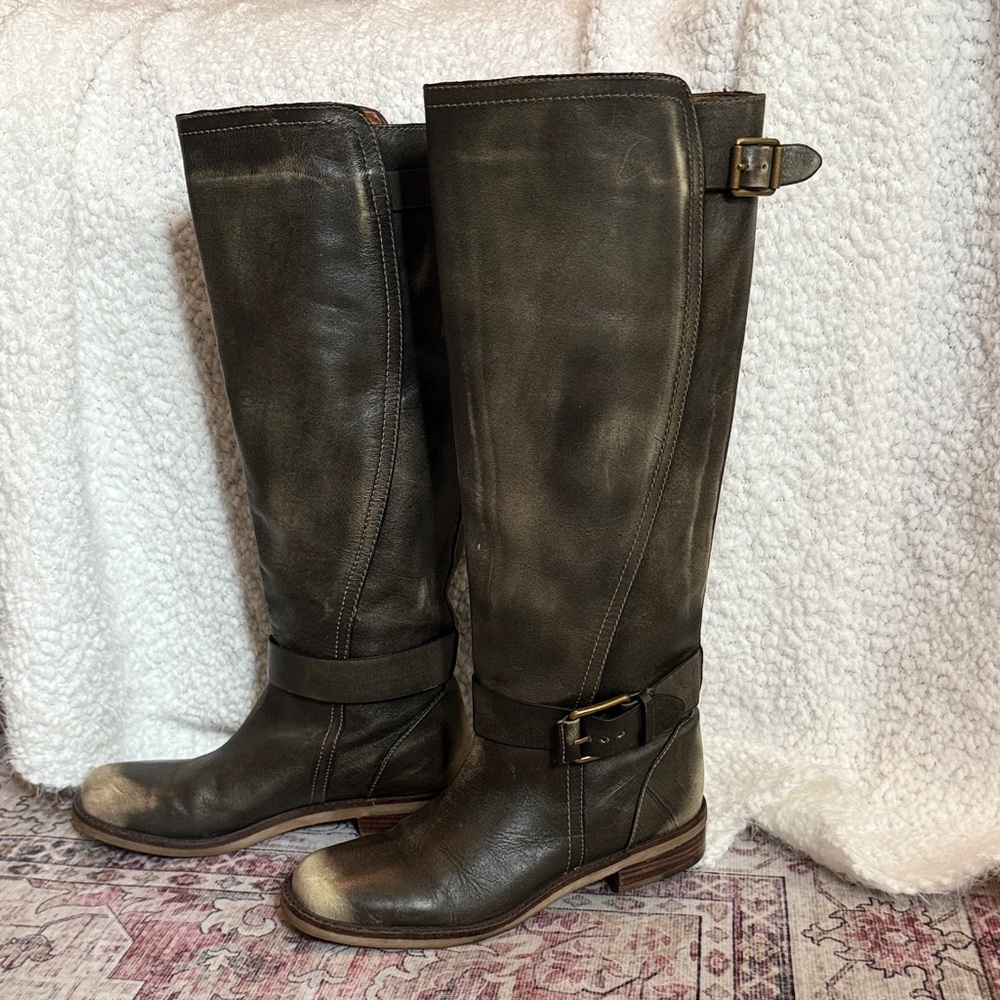 Lucky Brand Olive Combat & Moto Boots